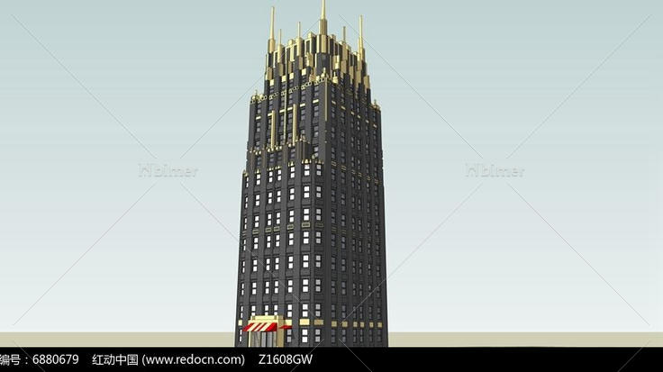 现代高层酒店模型