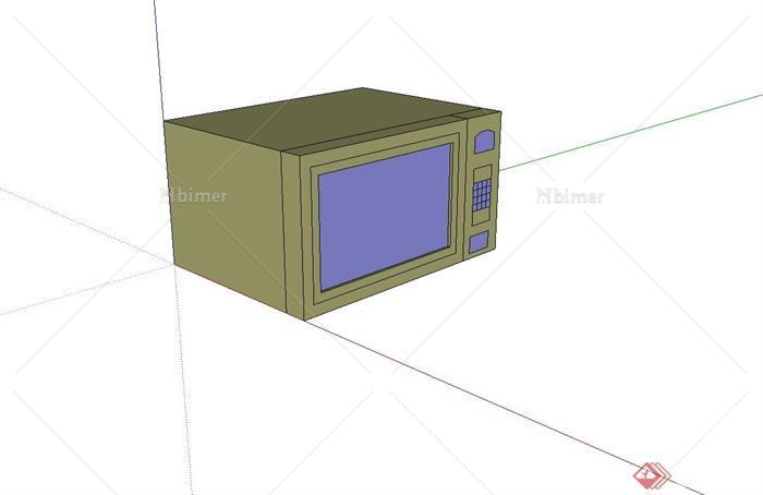 室内物件设计su模型（灯、插座、微波炉、饮水机
