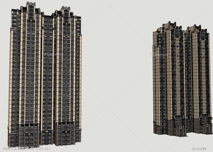 高层住宅高层住宅 su模型 3d