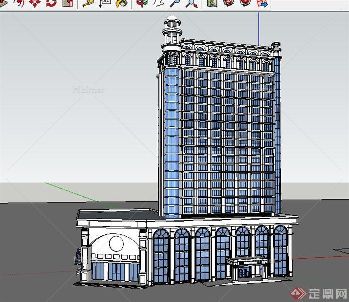某新古典办公建筑设计SU模型素材