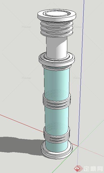 现代园林景观圆形灯柱设计SU模型[原创]