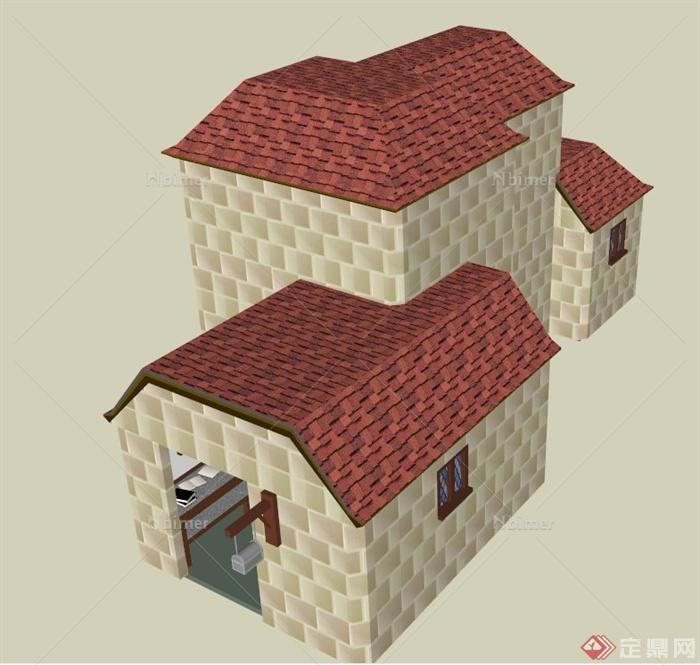 某典当铺建筑设计SU模型