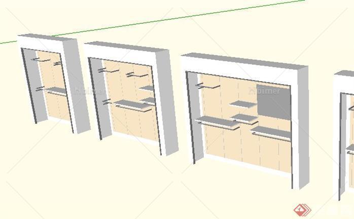 某商店陈列柜设计SketchUp(SU)3D模型[原创]