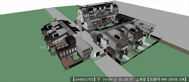 Sketch Up 精品模型----乡村联排别墅群建筑设计
