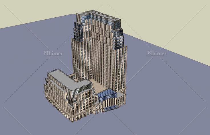 新古典风格高层办公楼(44488)su模型下载