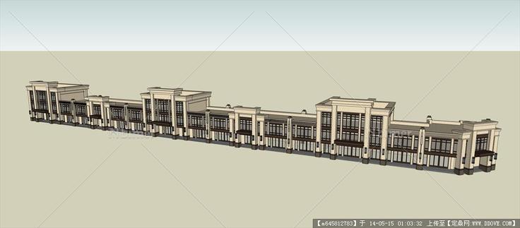 Sketch Up 精品模型---沿街商业模型