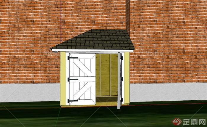 某现代宠物狗舍建筑设计SU模型