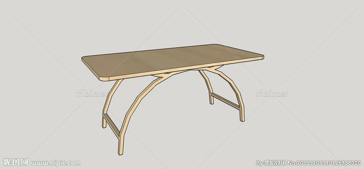 简易小木桌模型图片