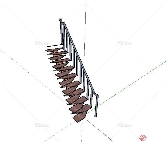 某现代风格工业建筑楼梯设计su模型[原创]