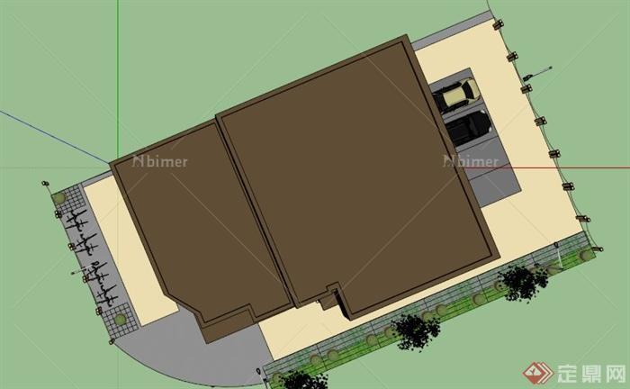 郑州某简约售楼处建筑设计SU模型