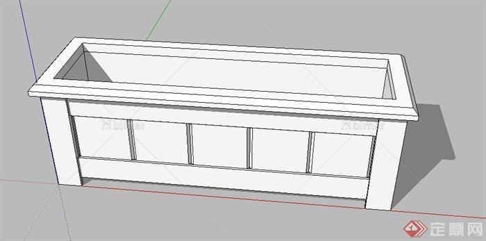 长方形花池设计SU模型[原创]