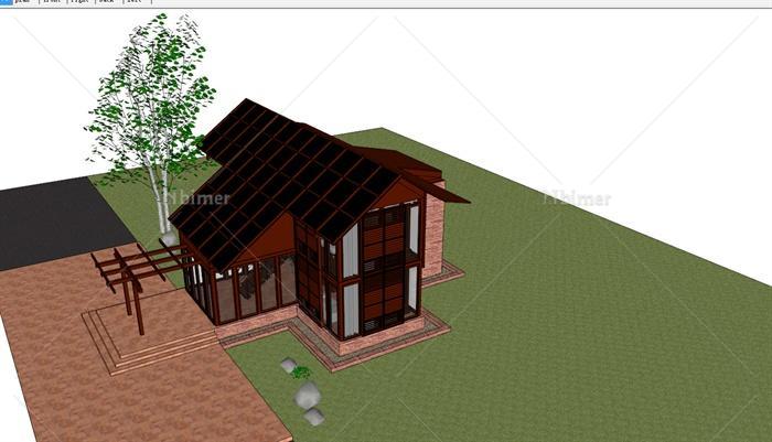 现代风格小别墅SketchUp模型[原创]