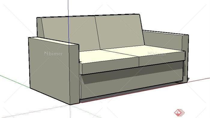 一个现代风格长沙发SU模型素材