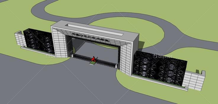 内蒙古化工职业学院大门(78833)su模型下载