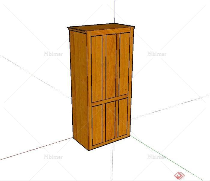 某现代中式风格全木质家具柜子设计su模型[原创]