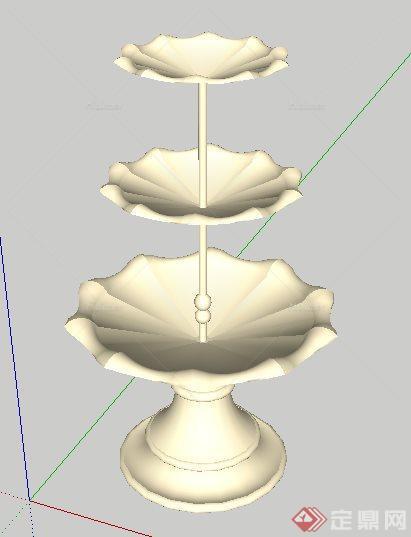 景观水钵花钵设计su模型[原创]