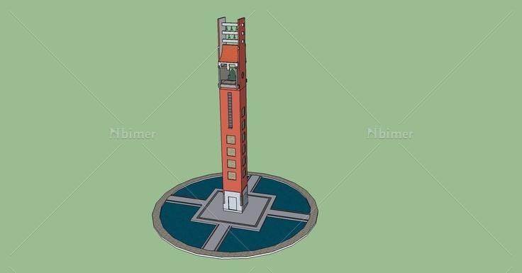 现代风格钟楼(69495)su模型下载