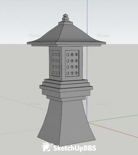 提供一个石灯笼SketchUp模型下载分享带截图预览