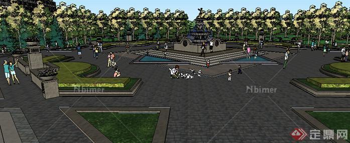 某现代广场景观设计方案 su 模型