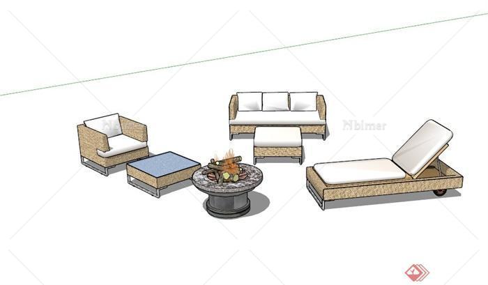 某现代别墅沙发组合设计SU模型