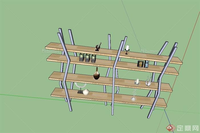 某现代时尚置物架设计su模型