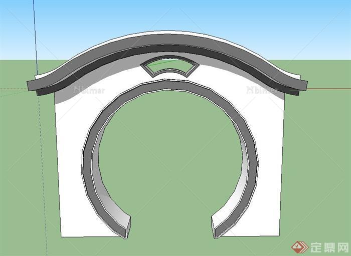 园林景观节点庭院门廊设计SU模型