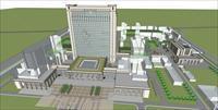 新疆某国营医院设计方案和su精致模型