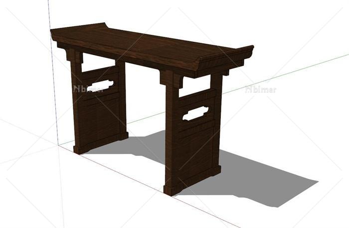 古典中式风格木桌子设计su模型[原创]