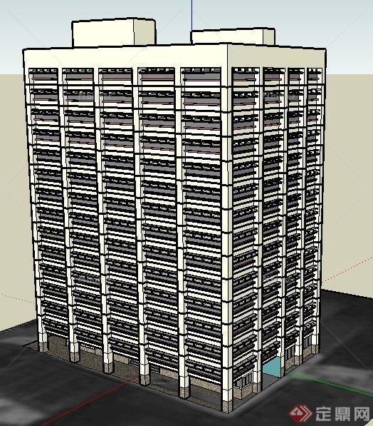 现代某高层办公大厦建筑设计SU模型