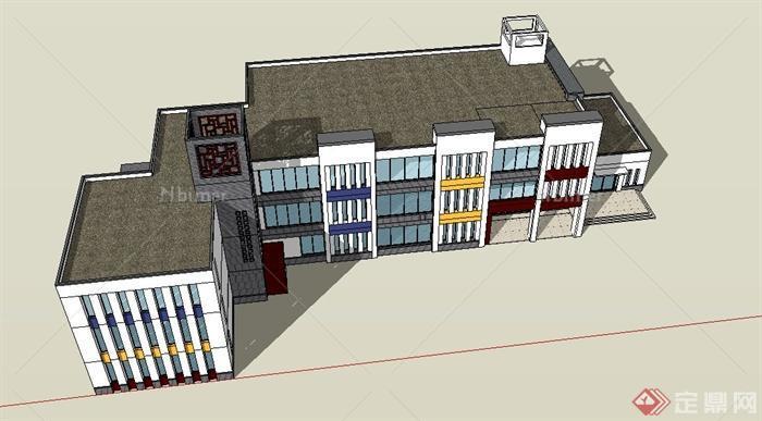 某三层幼儿园建筑最后设计SU模型模型[原创]