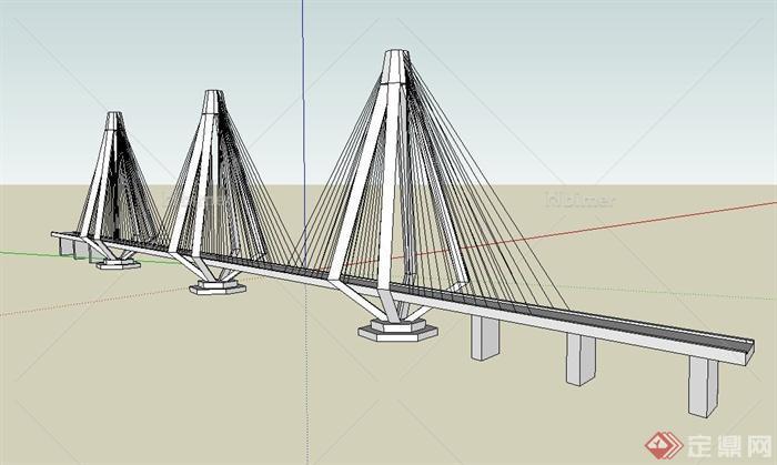 现代某高架桥设计SU模型