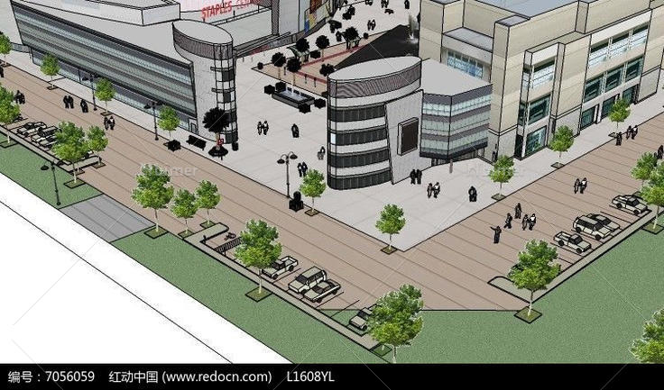 某步行街建筑模型