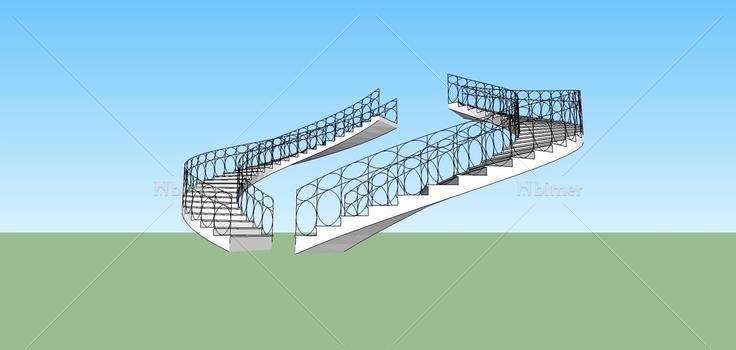 建筑构件-楼梯(75095)su模型下载