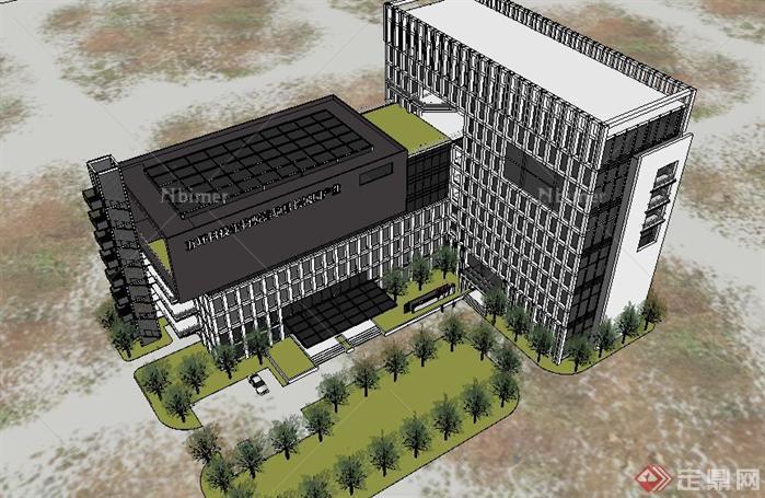 产业园办公写字楼建筑方案SU精致设计模型