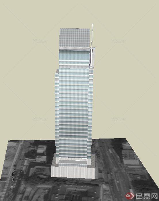 现代风格某高层电信办公楼建筑设计SU模型