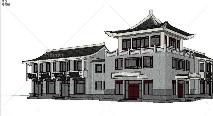 010仿古商业建筑(151142)su模型下载