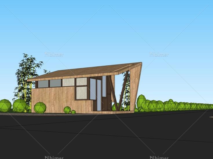 小木屋，现代主义风格，1层
