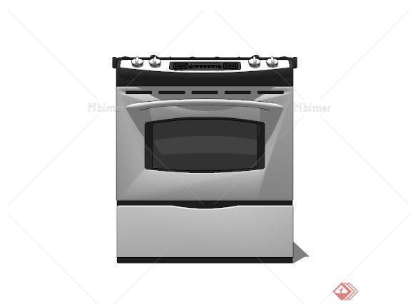 厨房电器煤气灶烤箱设计SU模型[原创]