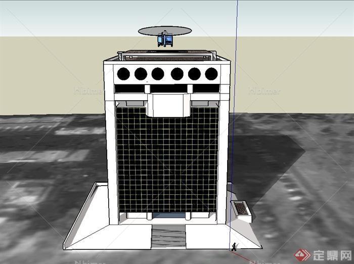 现代某多层警察局办公楼建筑设计SU模型