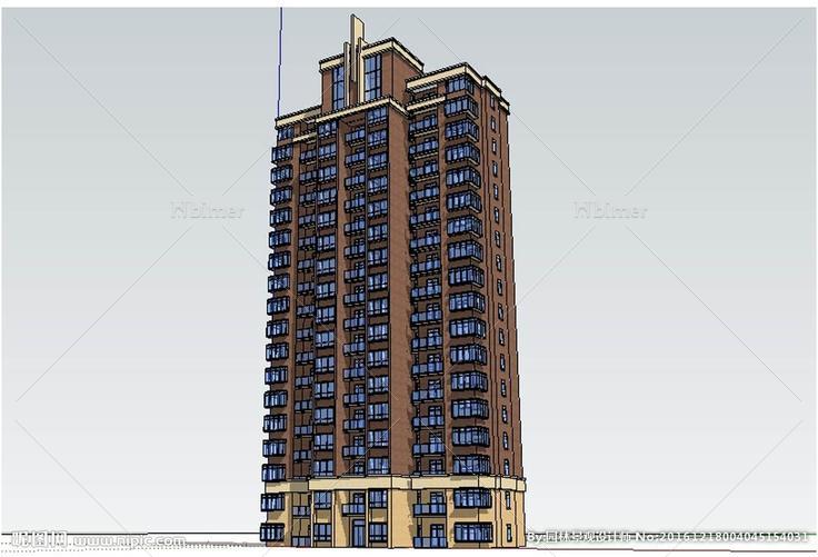 英式高层建筑草图大师SU模型图片