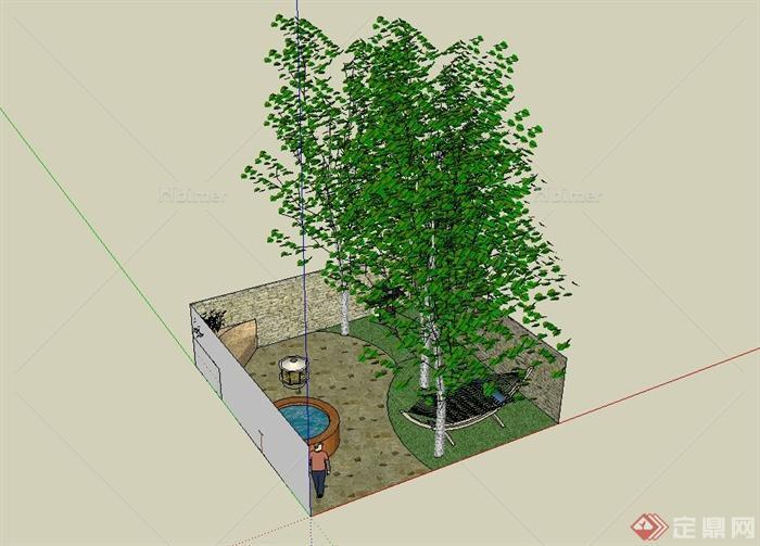 某小型花园景观设计SU模型
