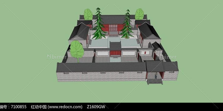 古建住宅模型