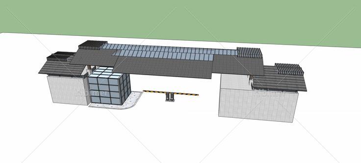 新中式大门(79415)su模型下载