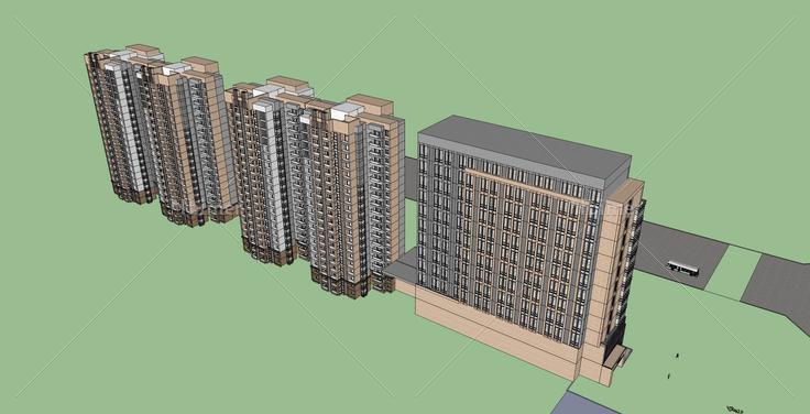 现代高层住宅楼(35850)su模型下载