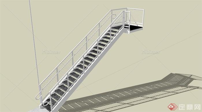 铁网栏杆楼梯SU模型