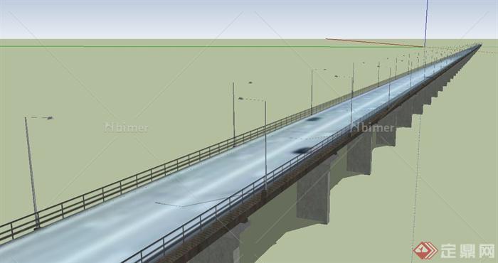 某高速路高架桥建筑设计SU模型