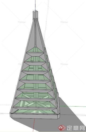 某塔型温室花棚SU模型