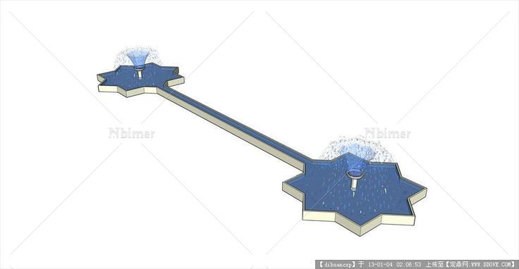喷泉景观su模型