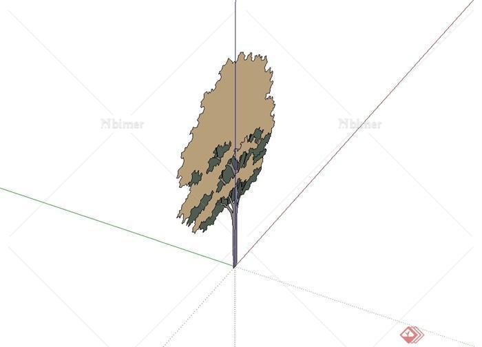 简单的手绘2d树木植物设计su素材模型[原创]
