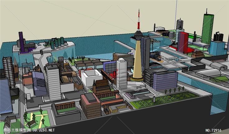 城市规划城市设计Sketchup模型Storby